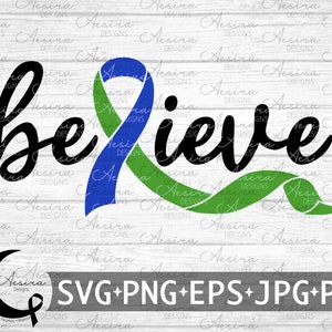 Idiopathic Intracranial Hypertension Believe Ribbon, IIH Awareness Ribbon, Idiopathic Intracranial Hypertension Support Squad, IIH Ribbon
