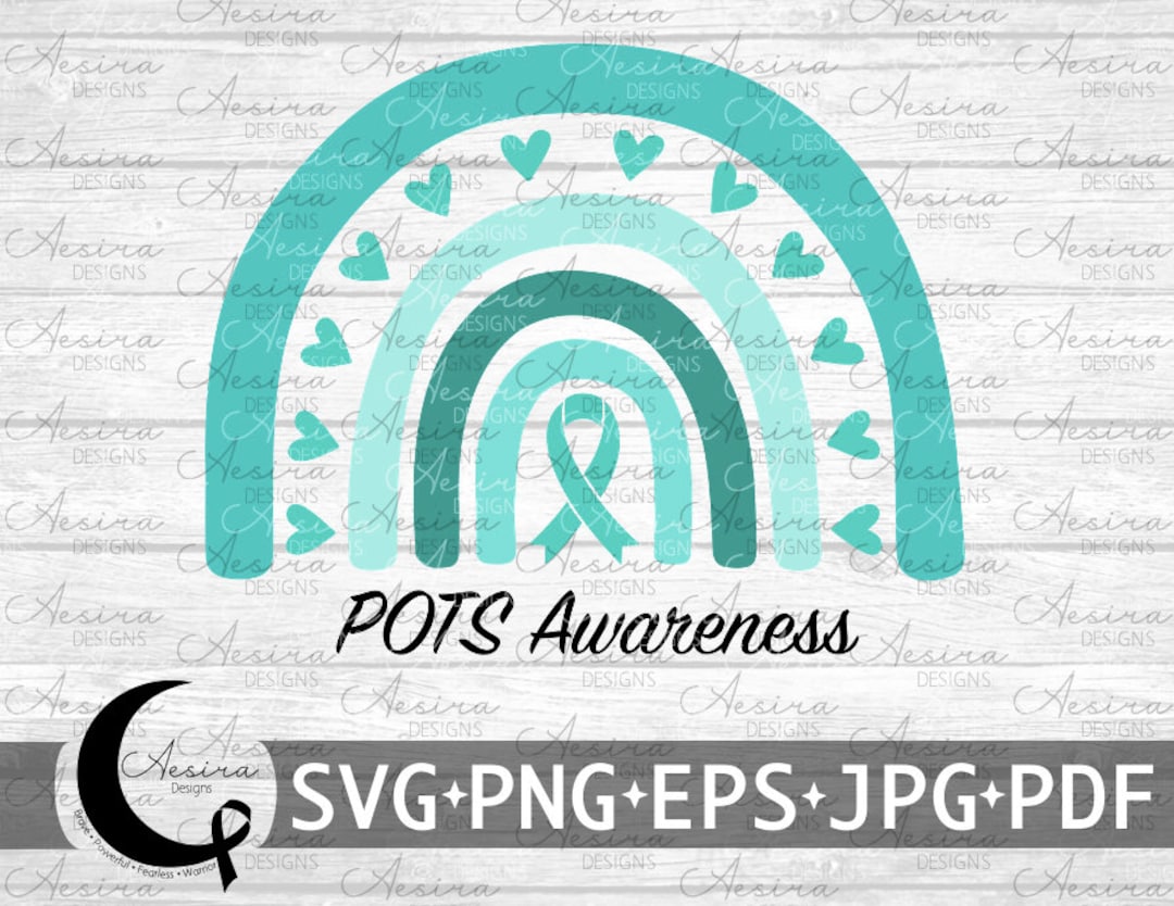 POTS Rainbow Ribbon Svg, POTS Awareness Ribbon, Postural Orthostatic ...