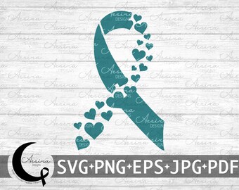 Transtorno de estresse pós-traumático Heart Ribbon svg, PTSD Awareness Ribbon, PTSD Support Squad, Ptsd Warrior, Ptsd Fighter, PTSD Ribbon svg