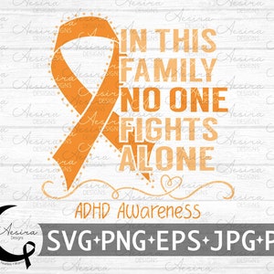 ADHS In dieser Familie Niemand kämpft allein Band SVG, Adhd Awareness, Adhd Support Squad, Adhd Fighter Warrior, Aufmerksamkeits-Defizit-Störung