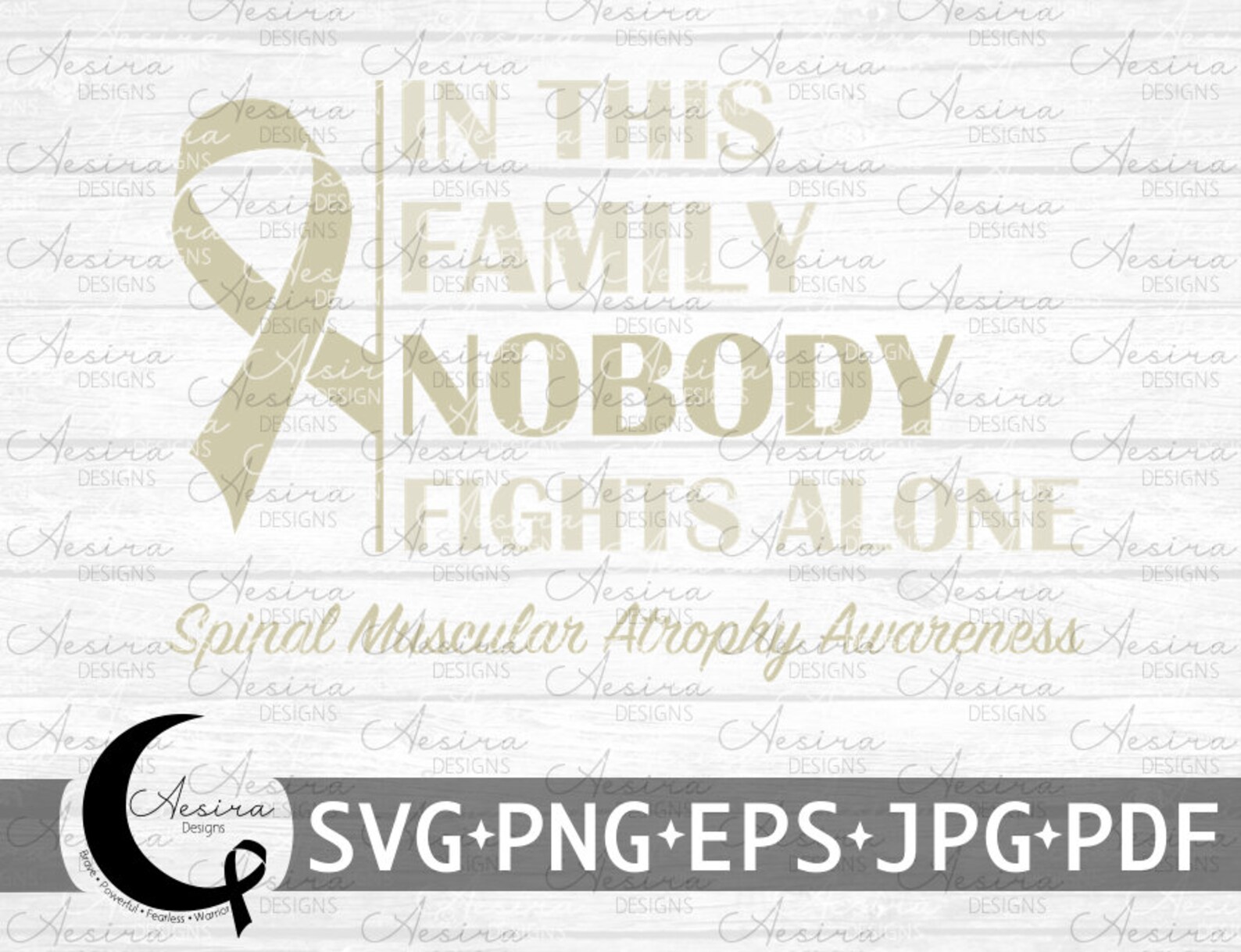 Spinal Muscular Atrophy in This Family Nobody Fights Alone Ribbon Svg ...