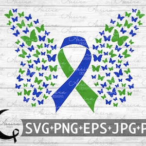 Idiopathic Intracranial Hypertension Butterfly Ribbon, IIH Awareness Ribbon, Idiopathic Intracranial Hypertension Support Squad, IIH Ribbon