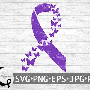 Fibromyalgia Butterfly Ribbon svg, Fibromyalgia Awareness Ribbon, Fibromyalgia Support Squad, Fibromyalgia Warrior, Fibromyalgia Strong