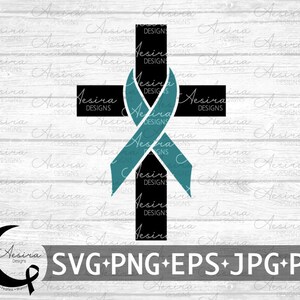 Post-Traumatic Stress Disorder Cross Ribbon svg, PTSD Awareness Ribbon, PTSD Support Squad, Ptsd Warrior, Ptsd Fighter, PTSD Ribbon svg