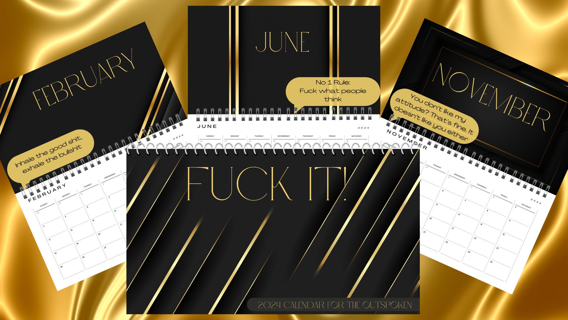 Fuck It Calendar 2024 Calendar Funny Calendar Swearing Calendar