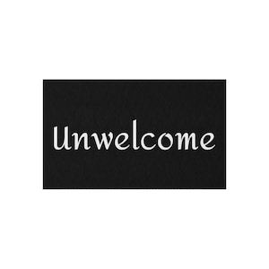 Unwelcome Mat Black/White Outdoor Rug Clever Funny Rude Doormat