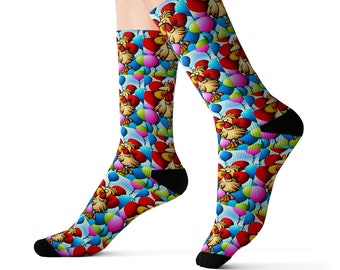 Party Chicken Pajama Party Socks Fun Funny Silly Socks