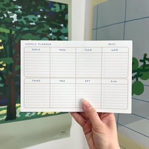 Cute Weekly Planner Notepad | Undated Tear-Off Desk Pad | 8.5 X 5.5 Weekly Planner Pad | Desk Planner | To-Do List Desk Pad Planner