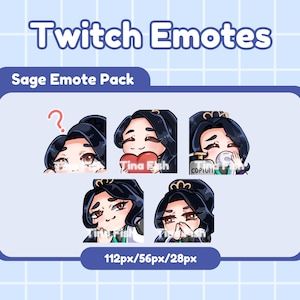 Cute Valorant Sage Emote Premade Emotes Sticker For Streamers | Twitch | Discord | Youtube | Gaming