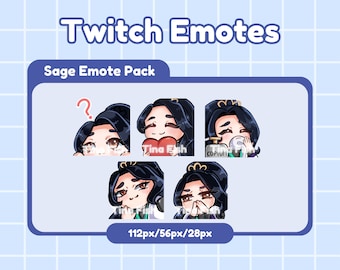 Cute Valorant Sage Emote Premade Emotes Sticker For Streamers | Twitch | Discord | Youtube | Gaming
