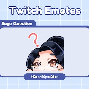 Cute Valorant Sage Question Emote Premade Emotes Sticker For Streamers | Twitch | Discord | Youtube | Gaming
