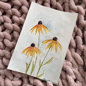 Original Black-Eyed Susan Watercolor Painting