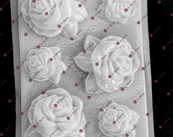 Molde de Rosas con hojas para decorar Gelatinas diferente tamaño