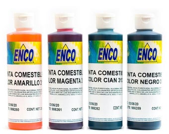 Tinta comestible Enco de 250 ml, compatible con cualquier impresora Ecotank. Para imágenes comestibles.