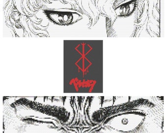 Berserk 3 Pieces (Guts' Eyes, Griffith's Eyes, Brand of Sacrifice) CrossStitch Pattern