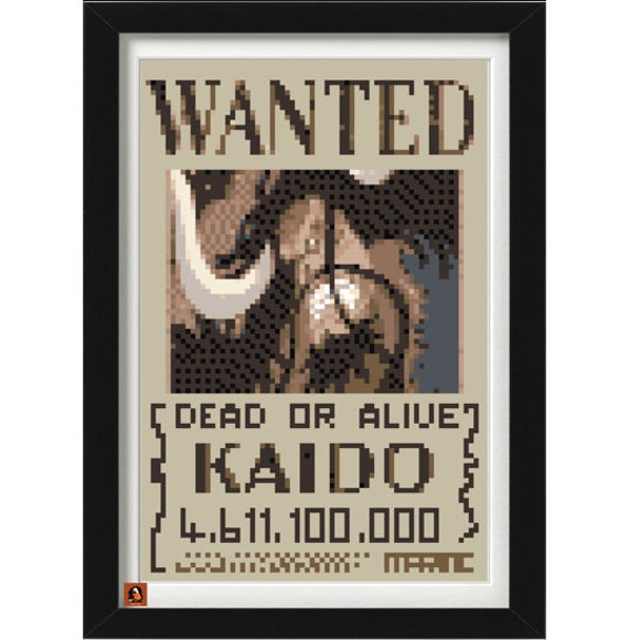 Kaido From One Piece Wanted Poster Cross-stitch Pattern-easy