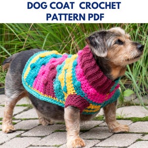 Bobbles Crochet Dog Sweater Pattern Dog Coat Crochet Pattern PDF Pet Gifts Dogs Coat Sweater