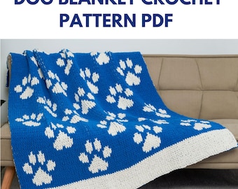 Dog Paws Rug Blanket Crochet Pattern PDF Easy Beginner Level