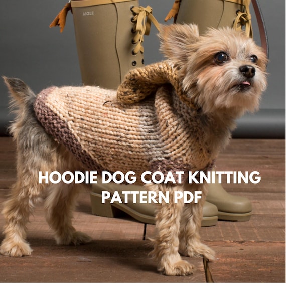Hoodie Dog Coat KNITTING PATTERN PDF Dog Clothes Beginner Level