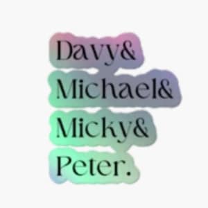 The Monkees Names Holographic Stickers