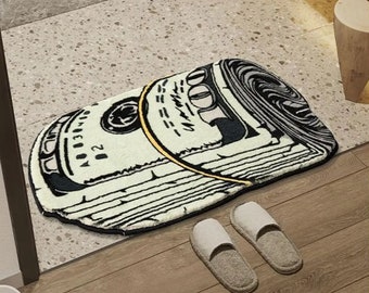 Soft Absorbent Money Pattern Floor Mat - Cozy Bedroom/Bathroom Rug for Decoration & Stain Resistance