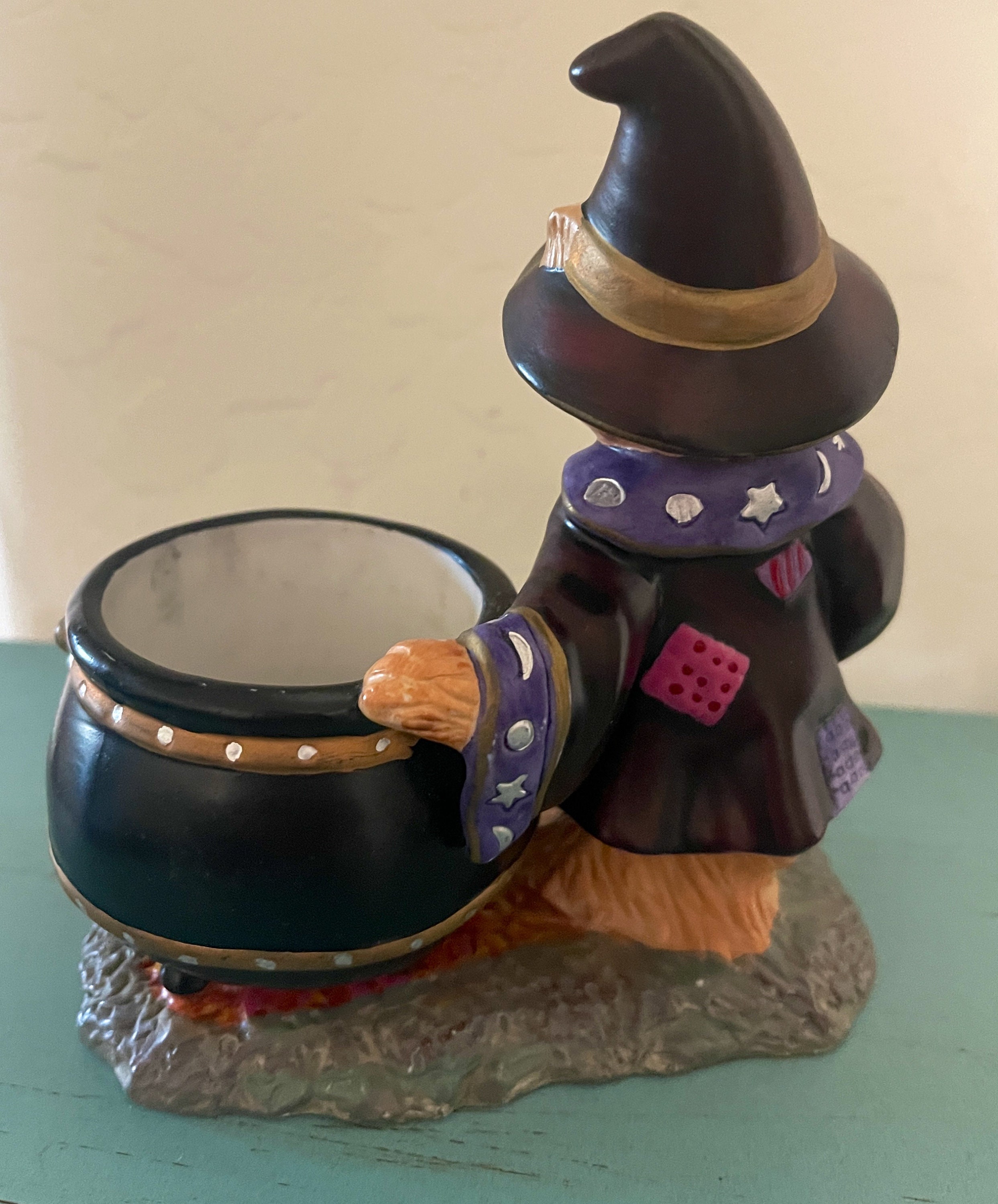 Lot De 3 Bougeoirs Chat Noir Céramique PartyLite - Style Gothique Halloween - Neuf