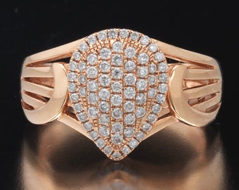 14K Rose Gold and Diamond "Lotus" Ring size 7