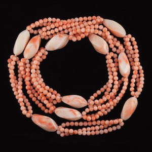 Continuous Angel Skin Coral Necklace approximately 29 inches