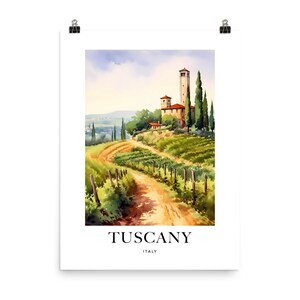 Tuscany, Itlay Poster || Art print, fine art, wall art, home decor, Toscana, Italia, Europe, travel, painting