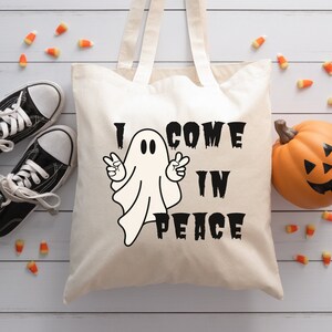 Halloween Ghost I Come In Peace SVG, Adorable Cut file, Iron on file, Clipart PNG en meer voor persoonlijk en commercieel gebruik, Digitale Download