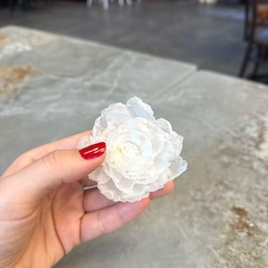 Ivory flower peony hair pins set, Flower hair accessories, Bridal floral hair piece, Flower hair clip, Wedding flower hair pins