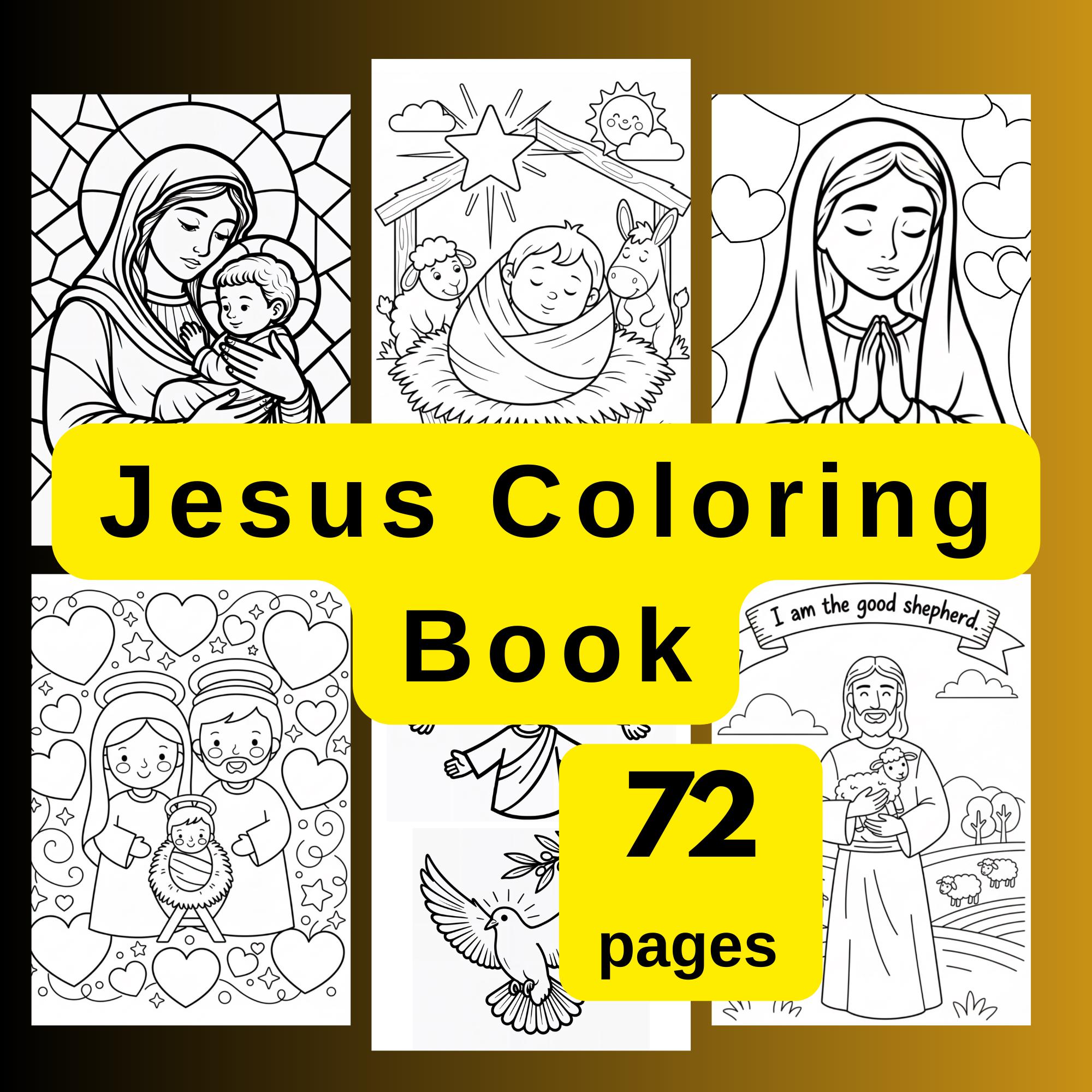Jesus Coloring Book - 72 Printable Christian Coloring Pages - Bible ...
