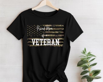 Proud Mom of a Veteran Shirt, Military Mom Shirt, Military Mom Gift, Mothers Day Gift, Gift For Military Mom, Camo Flag, Veterans Day