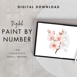 桜の塗り絵キット（大人向け）｜印刷可能＆デジタルダウンロード｜塗り絵｜Procreateカラーパレット｜デジタル壁紙