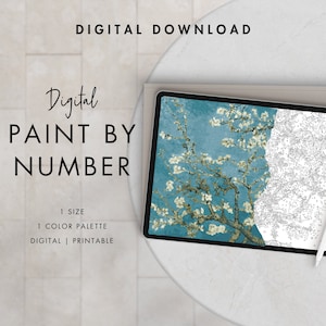 Mandelblommor Målarset Efter Nummer Vuxen | Utskrivbar & Digital Nedladdning | Vincent van Gogh | Procreate Färgpaletter | Digital Tapet