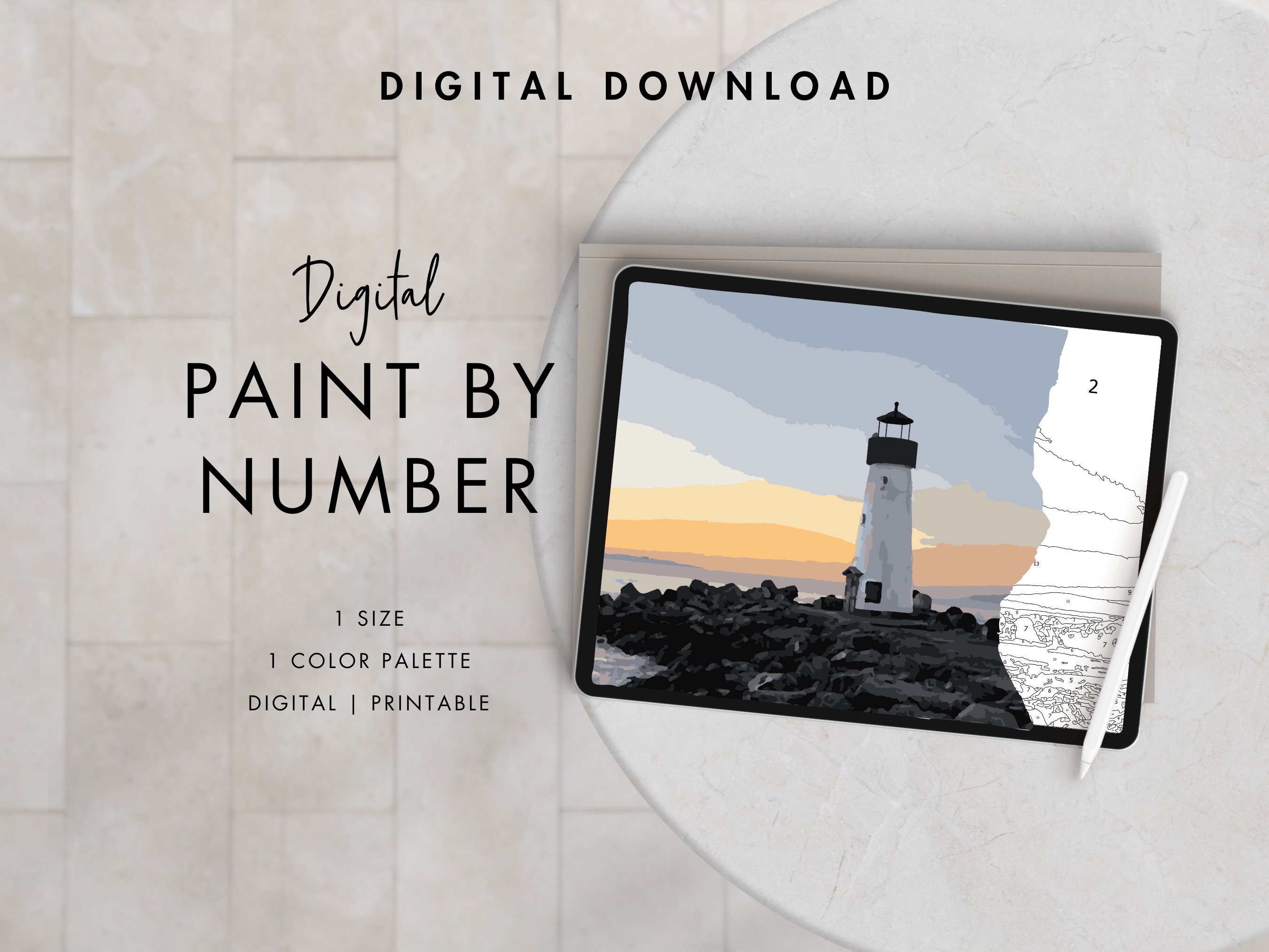 Vintage Style Paint by Numbers Kit for Adults Beginner, Lighthouse on  Seashore , Canvas Oil Painting Kit Rustic Decor DIY Art Kit 