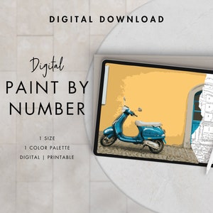 Italy Street Paint By Number Kit Adult | Printable & Digital Download | Color By Numbers | Procreate Color Palettes | Digital Wallpaper