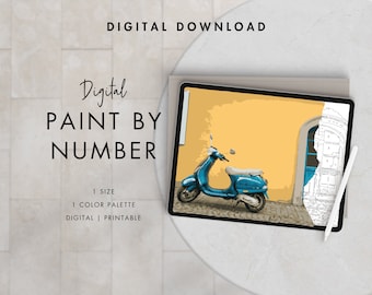 Italy Street Paint By Number Kit Adult | Printable & Digital Download | Color By Numbers | Procreate Color Palettes | Digital Wallpaper