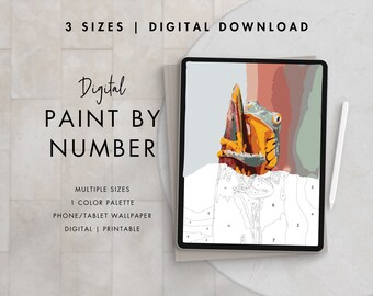Tree Frog Paint By Number Kit Adult | Printable & Digital Download Art | Procreate Color Palettes | Digital Wallpaper