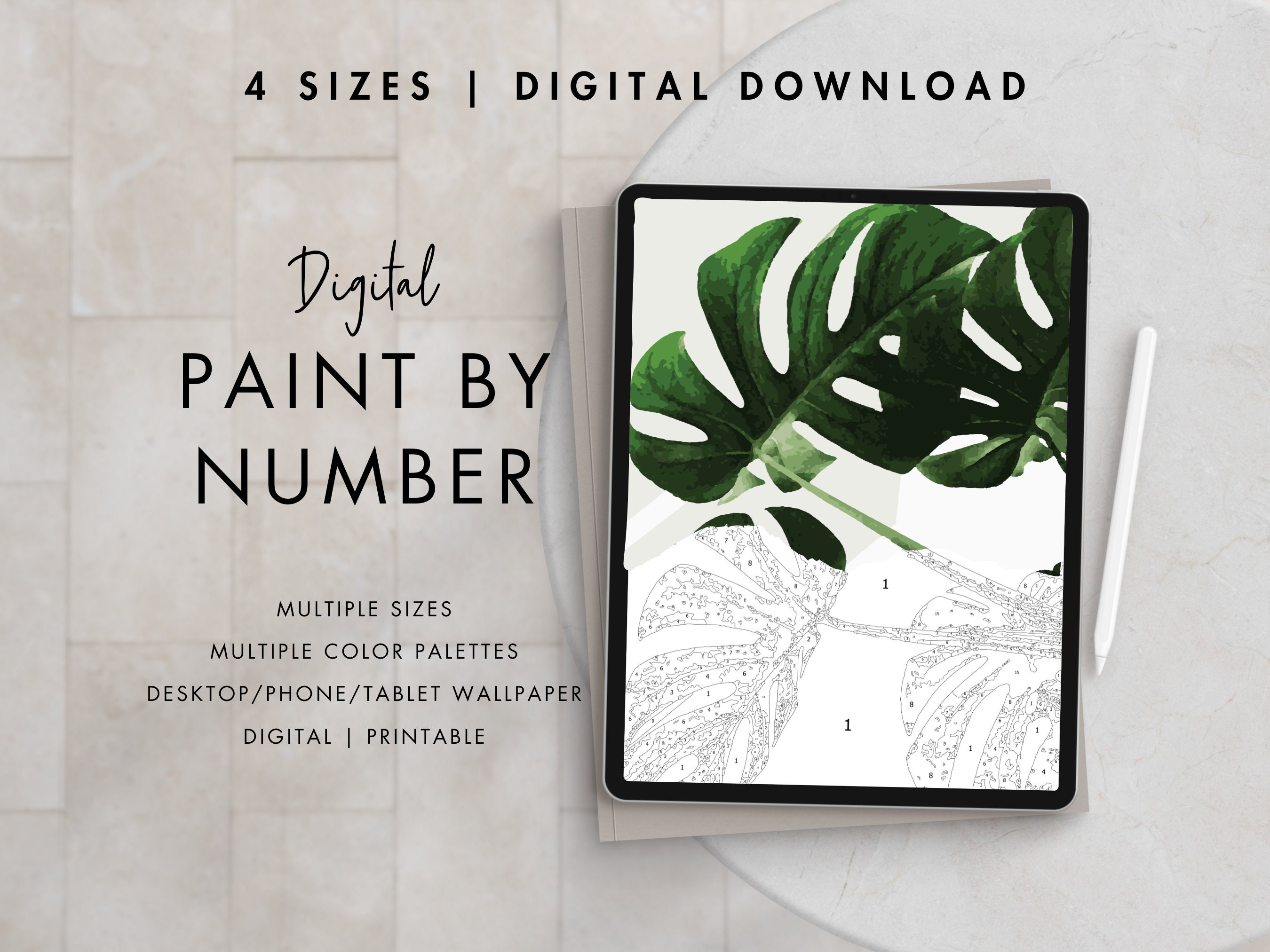 Potted Plants Paint by Number Kit/color by Number Kit/mothers Day