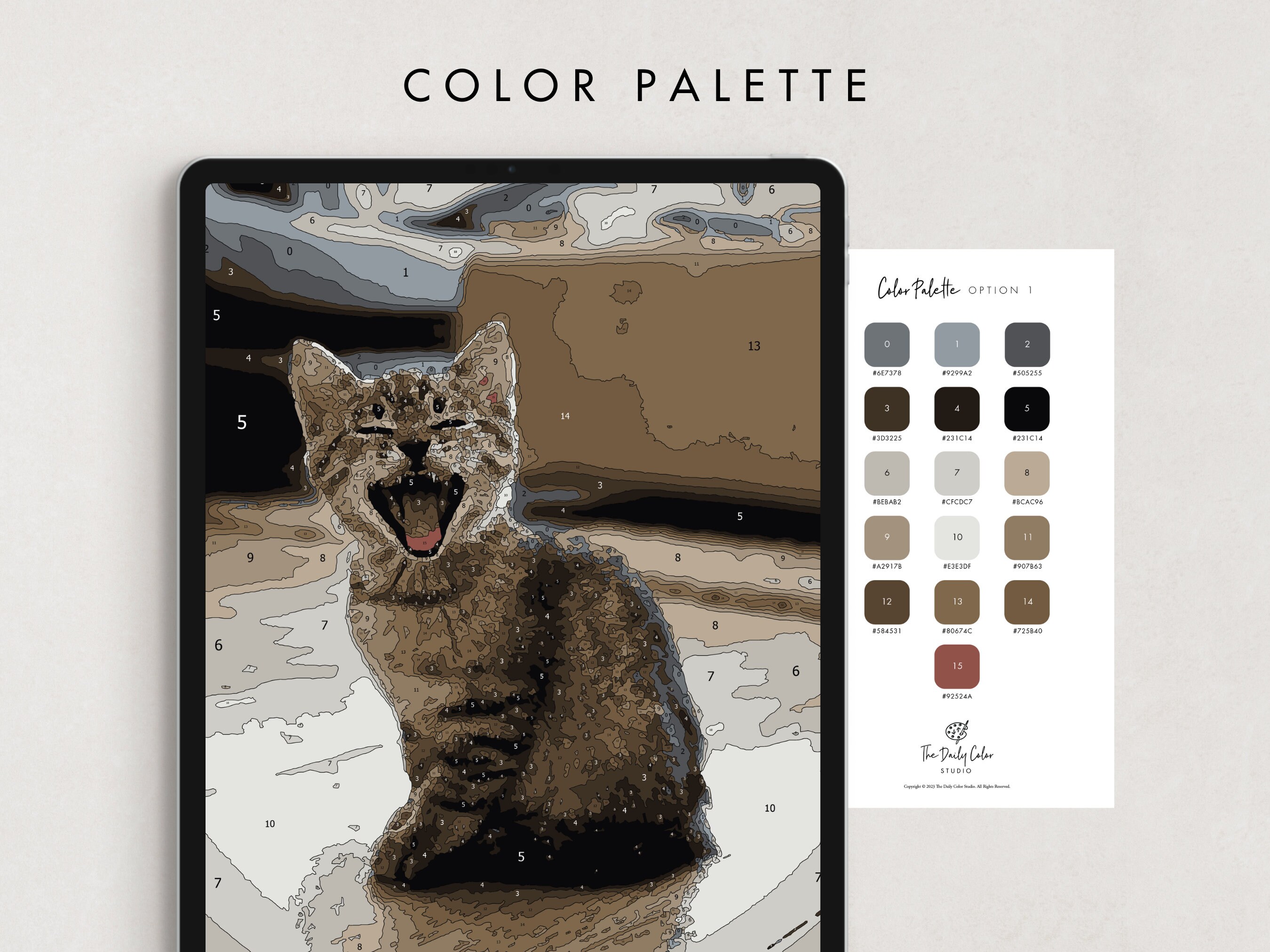 Kitten Paint by Number Kit Adult | Printable & Digital Download | Color ...