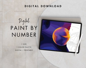 Abstract Color Sphere Paint By Number Kit Adult | Printable & Digital Download | Color By Numbers | Procreate Color Palettes
