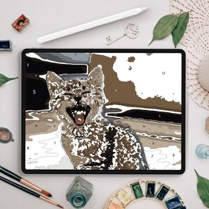 Kitten Paint by Number Kit Adult | Printable & Digital Download | Color ...