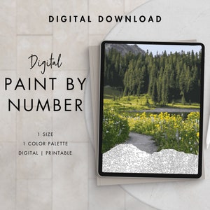 Meadow Paint By Number Kit Adult | Printable & Digital Download Art | Procreate Color Palettes | Digital Wallpaper