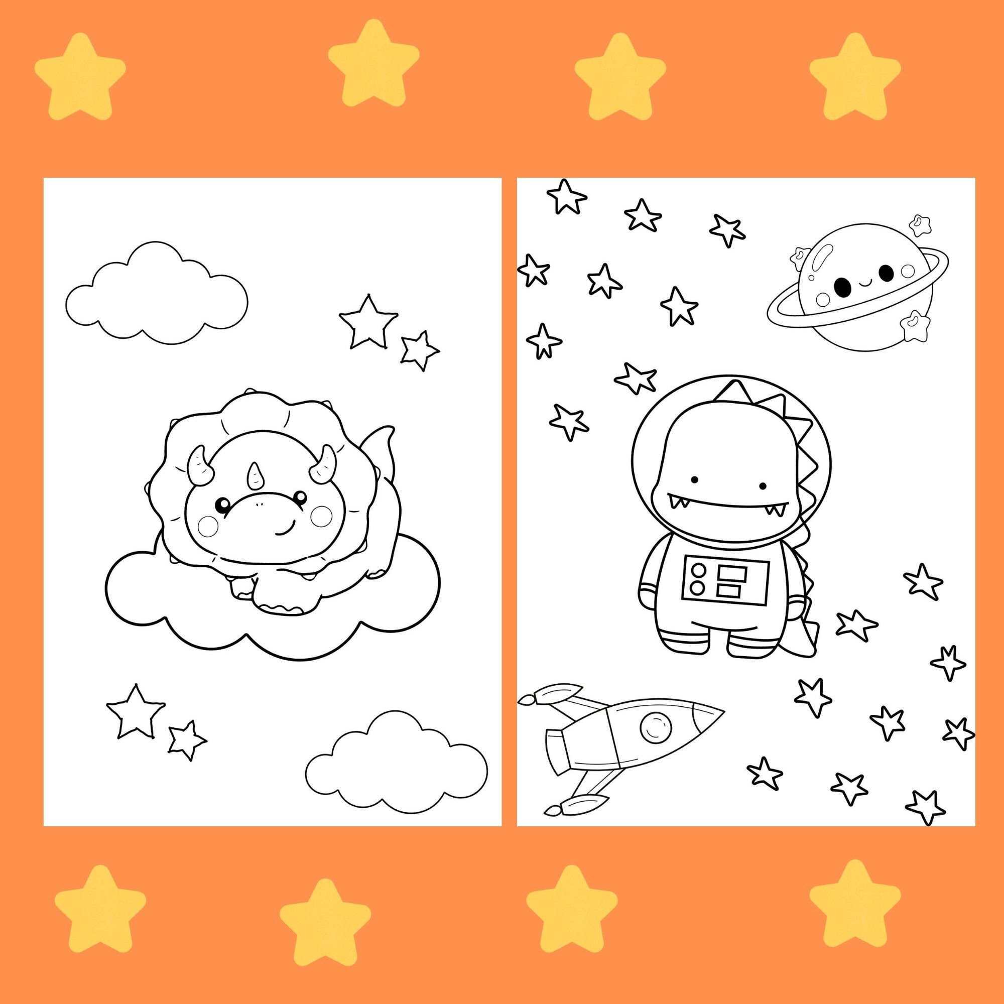 8 Dinosaur Coloring Pages for Kids Printable Coloring Pages - Etsy