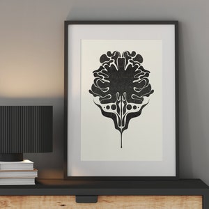 Arte de pared imprimible abstracto Impresión estética moderna en blanco y negro, Cartel minimalista Descarga instantánea