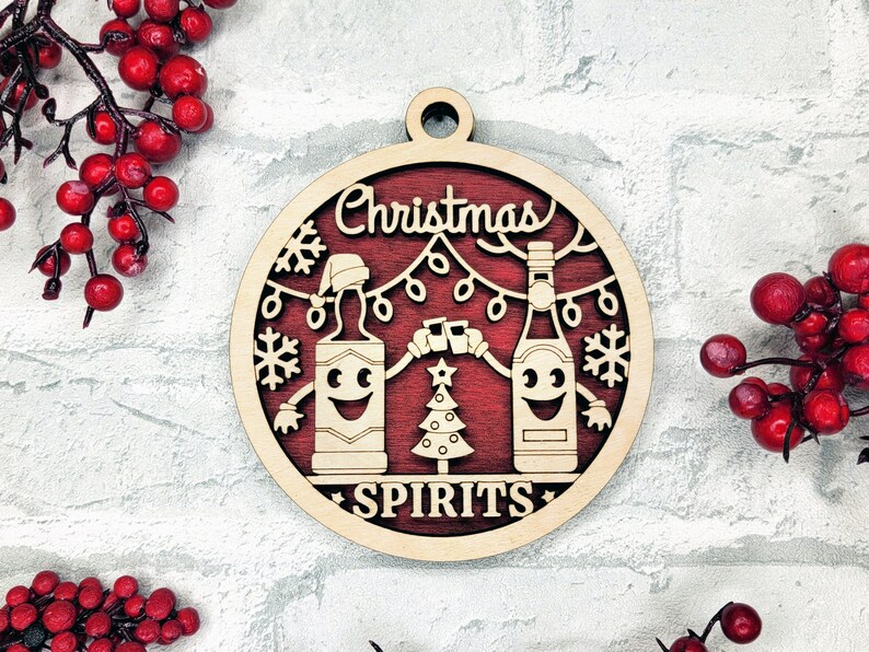 Christmas Spirits Funny Christmas Ornament Holiday Alcoholthemed Decor