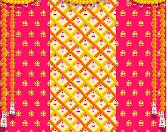 Festiwave Pooja Backdrop Housewarming backdrop Decorative Backdrop Haldi Decor Indian Backdrop Pooja decoration Wedding Decor