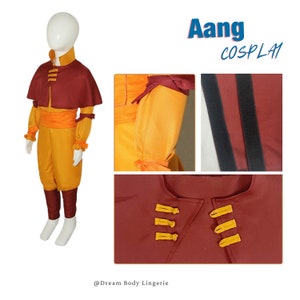 Movie-inspired Aang Cosplay Adults&Kids Costume Aang cospaly 2024 New Version Aang's iconic costume 2024 halloween costume image 6