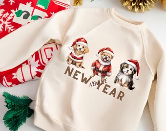 Cute design new years shirt gift| Dog lover New year Sweater,Gift for Cat Lover, Holiday Sweater, happy newyears